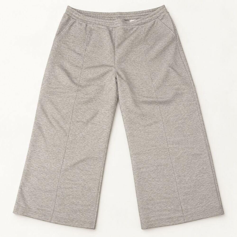 Scoop Scubaknit Seamed Wide Leg Pants 4X 28W-30W Heather Gray NWT